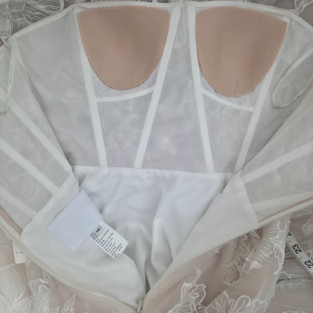 WATTERS Arien Ivory 3D Floral Corset Ball Gown Wedding Dress 14 NWT - Picture 10 of 16